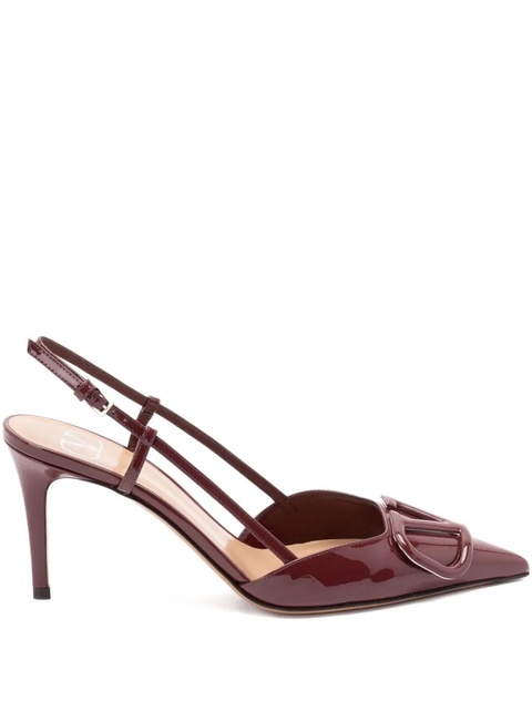Valentino Garavani 80mm VLogo Signature slingback pumps - Brown - zdjęcie produktu nr 1