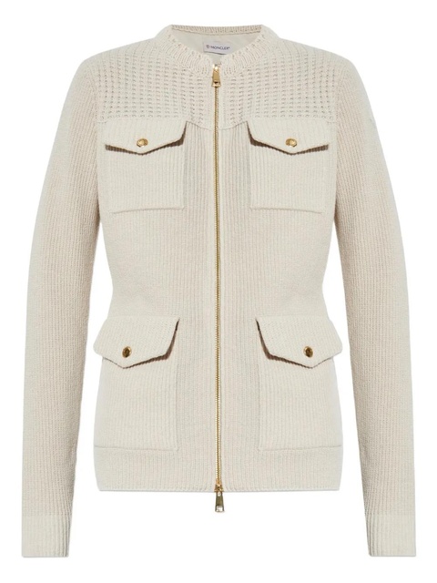 Moncler ribbed pocketed cardigan - Neutrals - zdjęcie produktu nr 1