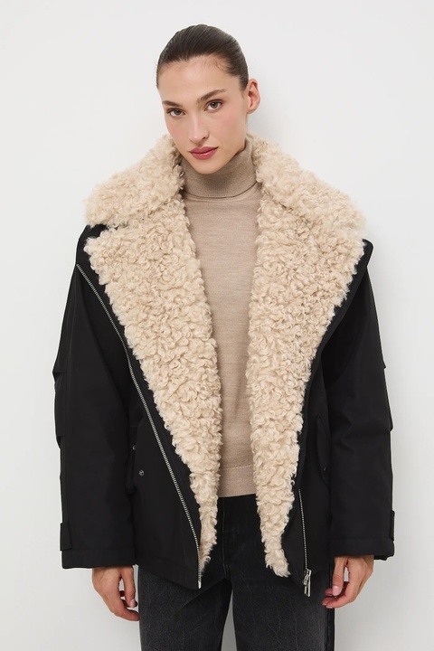 Medicine kurtka biker kolor czarny zimowa oversize - zdjęcie produktu nr 2