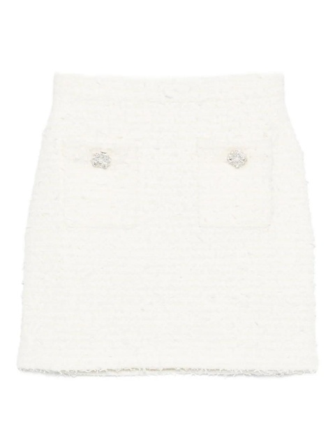 Self-Portrait embellished tweed skirt - Neutrals - zdjęcie produktu nr 1