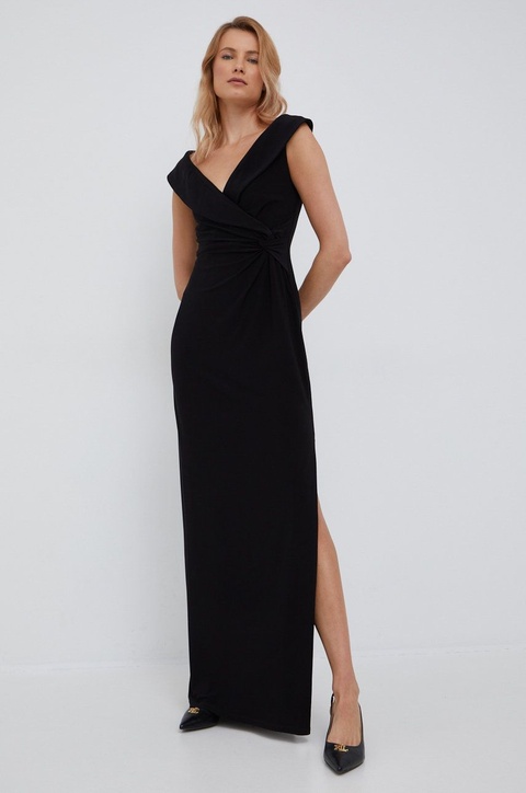 Lauren Ralph Lauren sukienka 253863940001 kolor czarny maxi rozkloszowana - zdjęcie produktu nr 2
