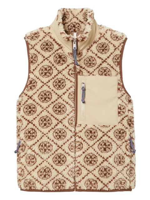 Tory Burch monogram fleece jacket - Neutrals - zdjęcie produktu nr 1
