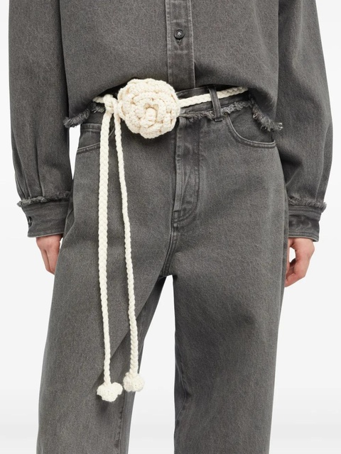 Alanui rose-crochet wool belt - Neutrals - zdjęcie produktu nr 2