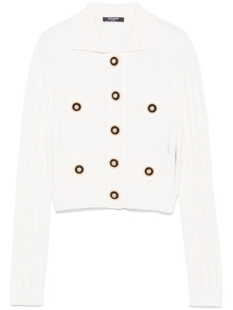 Balmain ribbed cardigan - White - zdjęcie produktu nr 1