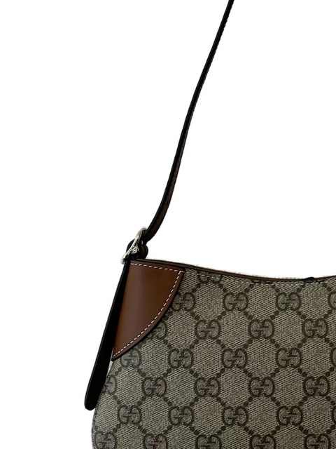 Gucci small GG Emblem monogram leather shoulder bag - Brown - zdjęcie produktu nr 2