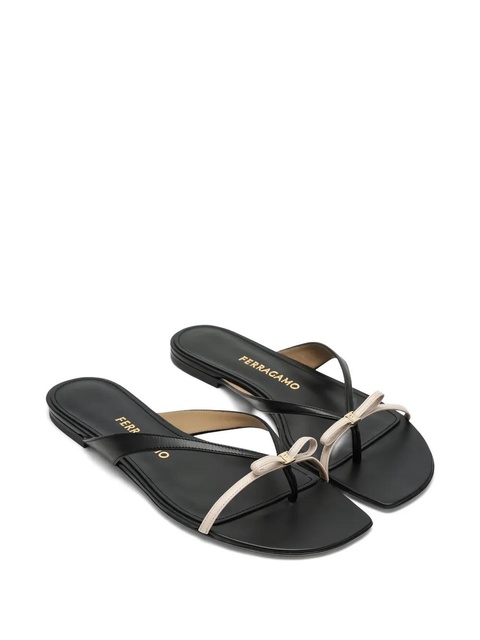 Ferragamo Abibi bow detail flip-flops - Black - zdjęcie produktu nr 1