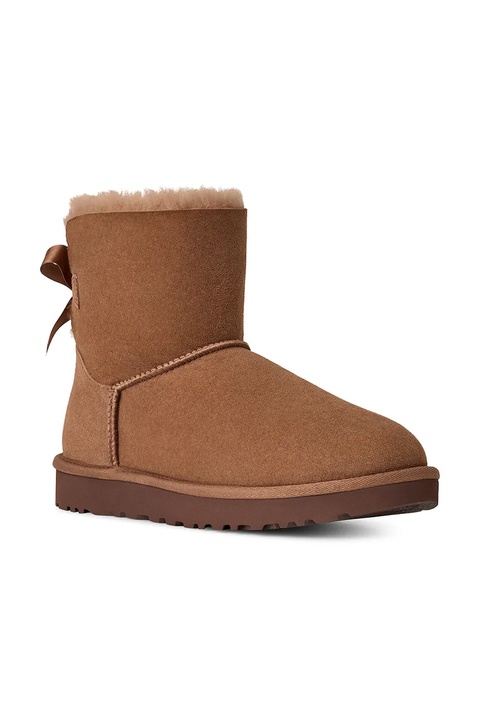 UGG śniegowce zamszowe Mini Bailey Bow II kolor brązowy 1016501.RYK - zdjęcie produktu nr 2