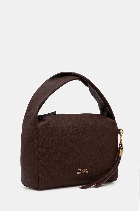Tommy Hilfiger torebka skórzana kolor brązowy AW0AW18150 - zdjęcie produktu nr 2