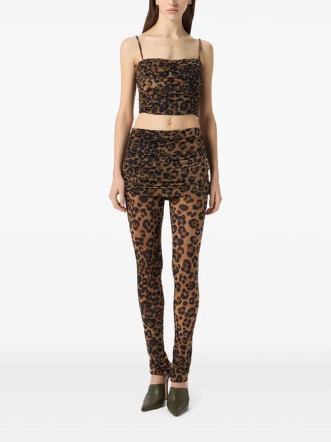 Blumarine ruched leopard-print cropped top - Brown - zdjęcie produktu nr 1