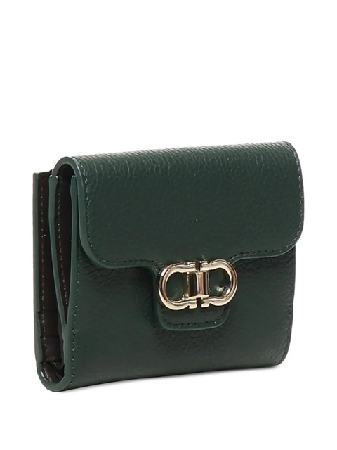 Ferragamo Gancini-plaque calfskin wallet - Green - zdjęcie produktu nr 1