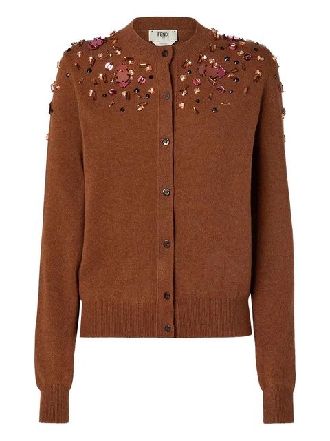 FENDI embellished cardigan - Brown - zdjęcie produktu nr 2