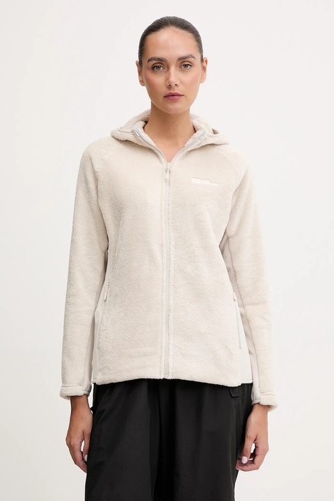 Jack Wolfskin bluza sportowa Rotwand kolor beżowy z kapturem gładka A61897 - zdjęcie produktu nr 1