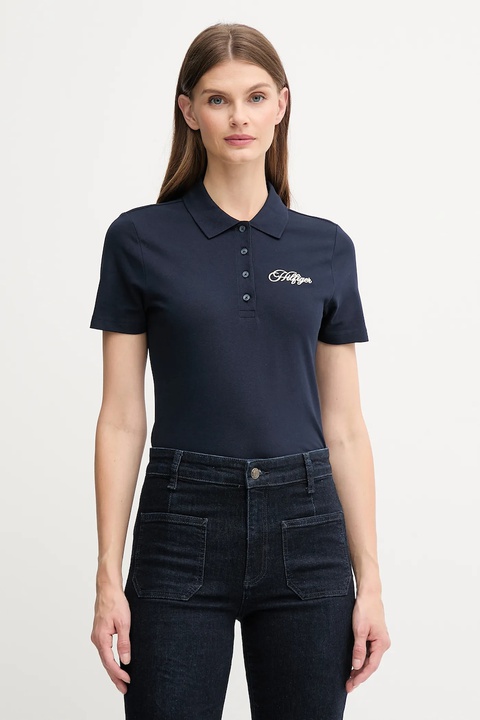 Tommy Hilfiger polo damski kolor granatowy WW0WW47312 - zdjęcie produktu nr 1