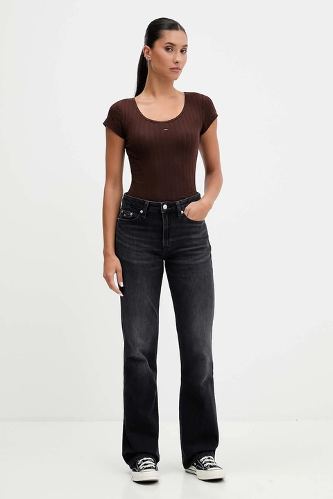 Tommy Jeans t-shirt damski kolor brązowy DW0DW21570 - zdjęcie produktu nr 1