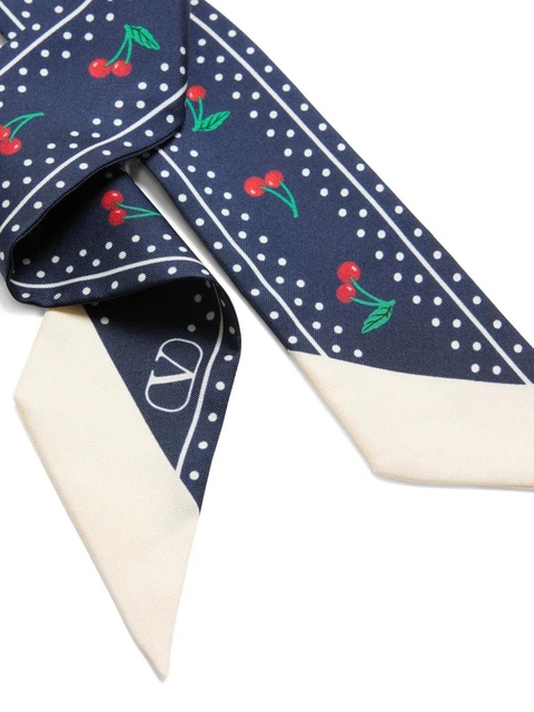 Valentino Garavani Cherryfic bandeau scarf - Blue - zdjęcie produktu nr 2