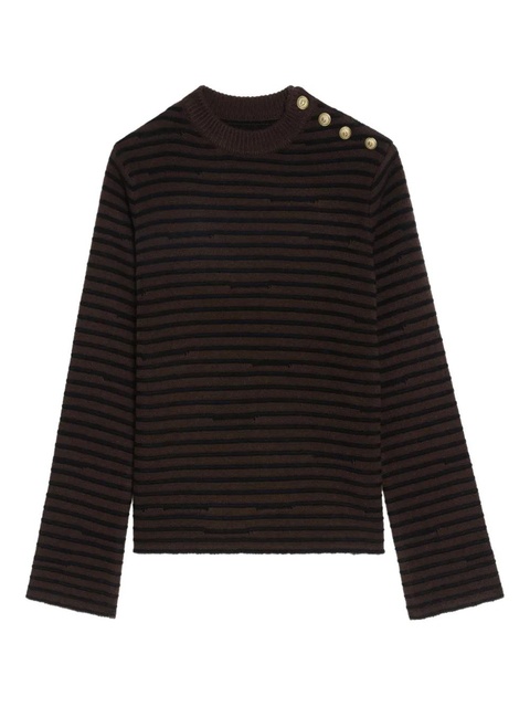 Zadig&Voltaire striped button-detailed sweater - Brown - zdjęcie produktu nr 1