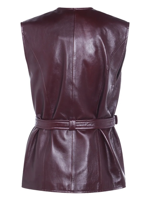 Chloé belted leather pocket vest - Purple - zdjęcie produktu nr 2