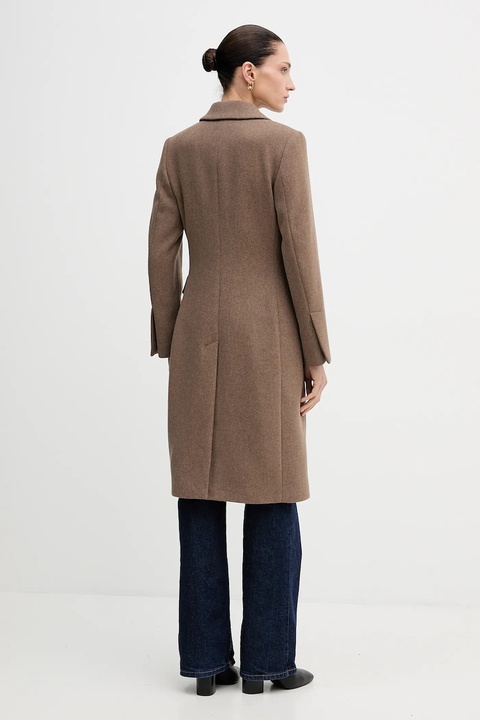 Sisley płaszcz wełniany kolor brązowy przejściowy 2JJYLN04Z - zdjęcie produktu nr 1