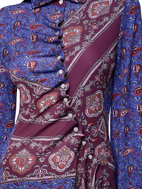 Rabanne printed asymmetric midi dress - Purple - zdjęcie produktu nr 2