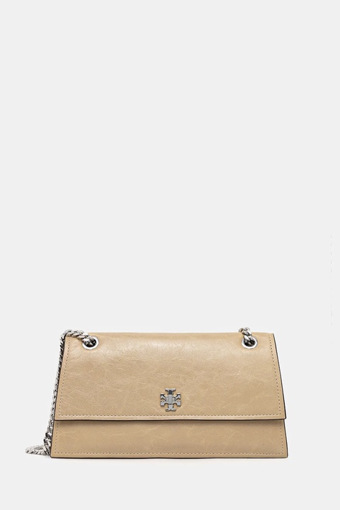 Tory Burch torebka skórzana Kira Turnlock kolor beżowy 169450.200 - zdjęcie produktu nr 1