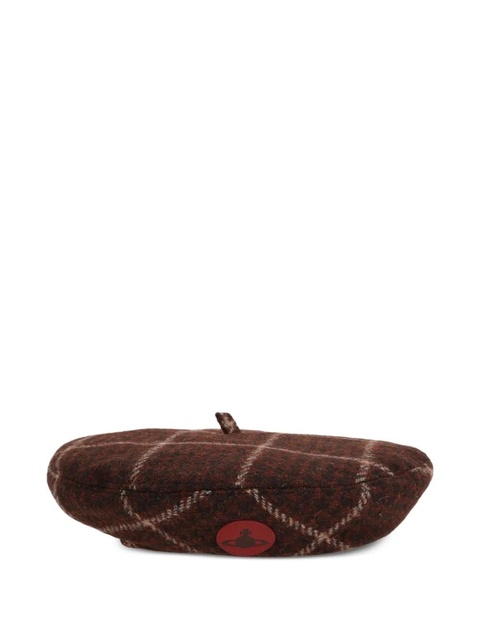 Vivienne Westwood checked-pattern beret - Brown - zdjęcie produktu nr 2
