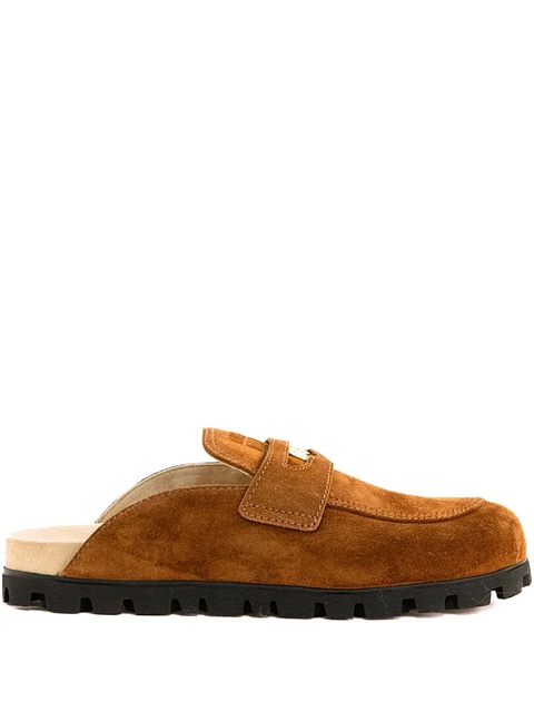 Miu Miu leather suede mules - Brown - zdjęcie produktu nr 1