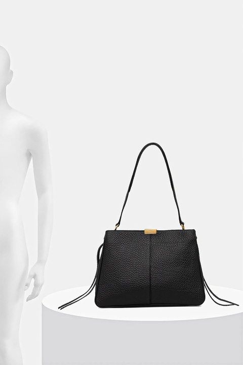 Tommy Hilfiger torebka skórzana kolor czarny AW0AW17661 - zdjęcie produktu nr 2