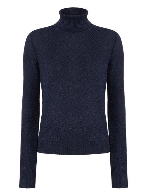 Missoni chevron-pattern turtleneck sweater - Blue - zdjęcie produktu nr 1