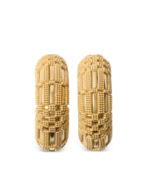 Burberry beaded-grid hoop earrings - Gold - zdjęcie produktu nr 2