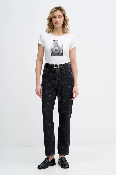 Sisley t-shirt bawełniany damski kolor beżowy 3I1XL107Z - zdjęcie produktu nr 2