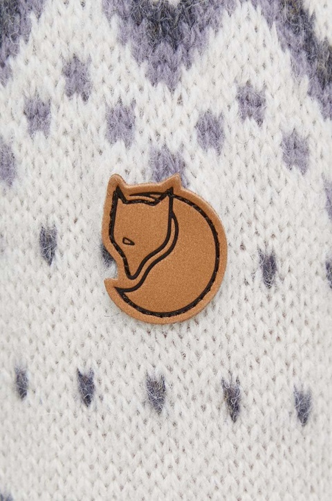 Fjallraven sweter wełniany damski kolor biały lekki z golfem - zdjęcie produktu nr 2