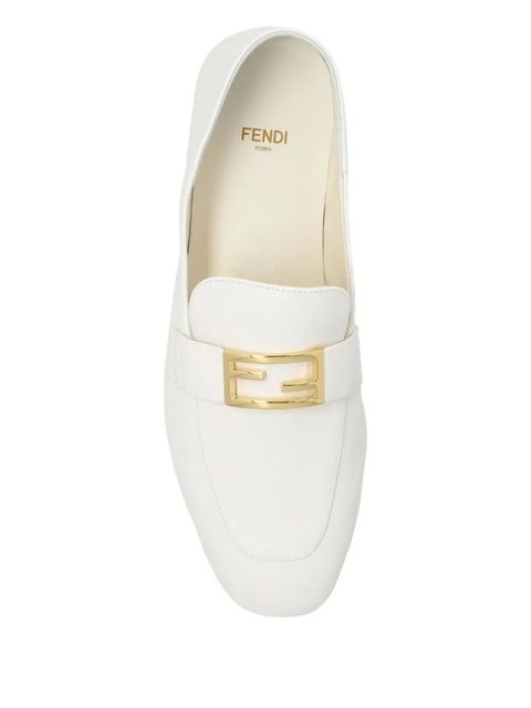 FENDI Baguette logo-plaque leather loafers - White - zdjęcie produktu nr 2