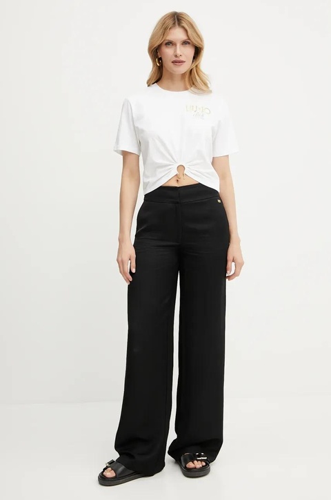 Liu Jo t-shirt bawełniany damski kolor biały WA5139.JS923 - zdjęcie produktu nr 2