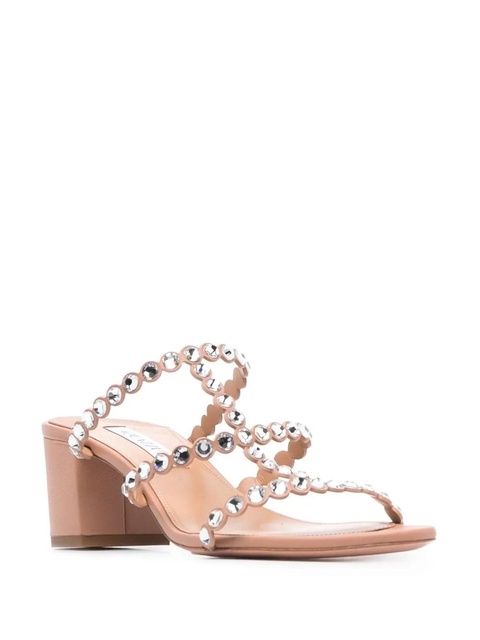 Aquazzura 55mm crystal-embellished open-toe sandals - Neutrals - zdjęcie produktu nr 2