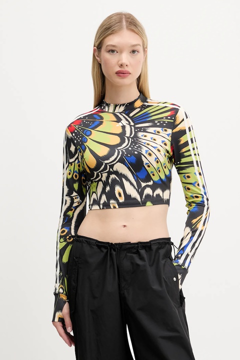 adidas longsleeve x Farm Rio damski kolor czarny z półgolfem JL8650 - zdjęcie produktu nr 1