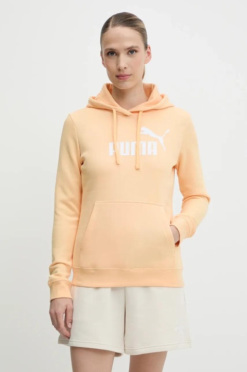 Puma bluza damska kolor pomarańczowy z kapturem z nadrukiem 682389 - zdjęcie produktu nr 1