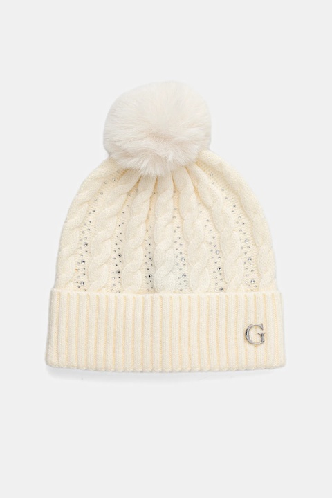 Guess czapka kolor beżowy AW5385 POL01 - zdjęcie produktu nr 2