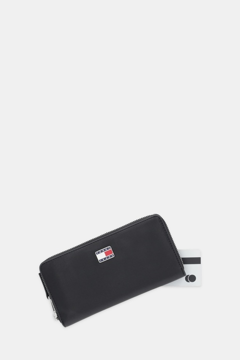 Tommy Jeans portfel damski kolor czarny AW0AW17879 - zdjęcie produktu nr 1