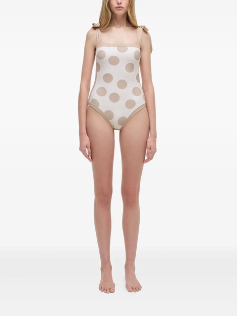 Simkhai polka-dot tie-detail swimsuit - Neutrals - zdjęcie produktu nr 2