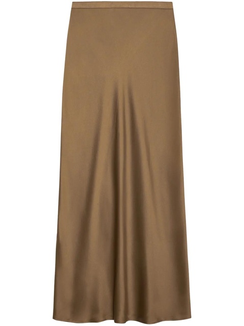 ANINE BING Bar silk midi skirt - Brown - zdjęcie produktu nr 1