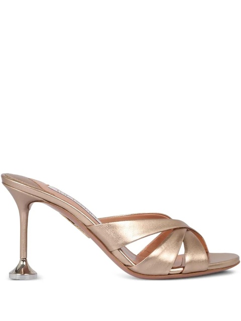Aquazzura crossover-straps leather sandals - Gold - zdjęcie produktu nr 1