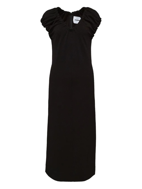Jil Sander puff-sleeve midi dress - Black - zdjęcie produktu nr 1
