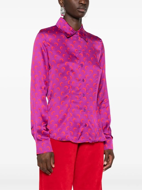 Marine Serre moon-printed shirt - Purple - zdjęcie produktu nr 2