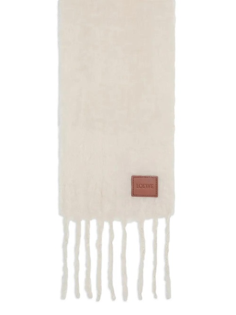 LOEWE brushed-finish scarf - White - zdjęcie produktu nr 2