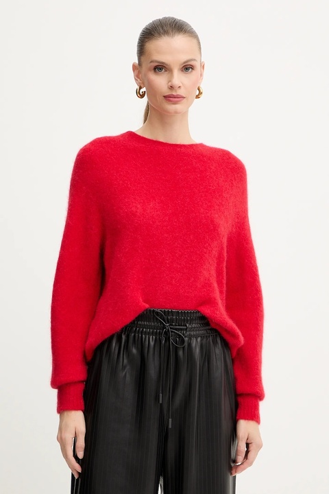 Marella sweter z dodatkiem wełny damski kolor beżowy 2523366352200 - zdjęcie produktu nr 1