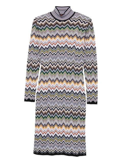 Missoni zig-zag high-neck midi dress - Brown - zdjęcie produktu nr 1
