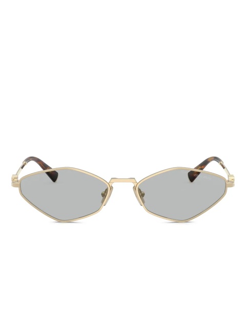 Miu Miu Eyewear geometric-frame sunglasses - Gold - zdjęcie produktu nr 1