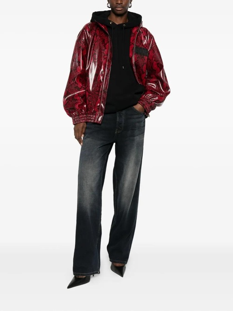 GCDS snakeskin-effect faux-leather jacket - Red - zdjęcie produktu nr 1