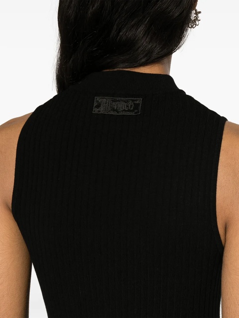 The Attico cut-out ribbed-knit tank top - Black - zdjęcie produktu nr 2