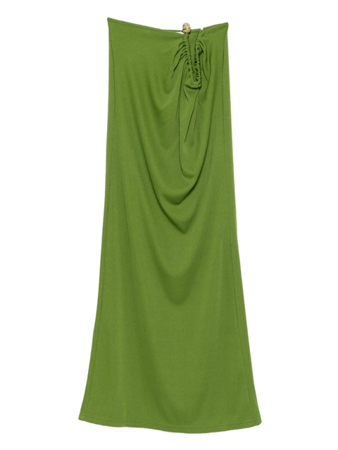 Christopher Esber ribbed gathered-effect skirt - Green - zdjęcie produktu nr 1